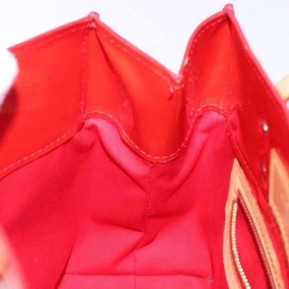 LOUIS VUITTON Monogram Vernis Reade PM Hand Bag Red Rouge M91088 LV Auth 133099 - Picture 14 of 16